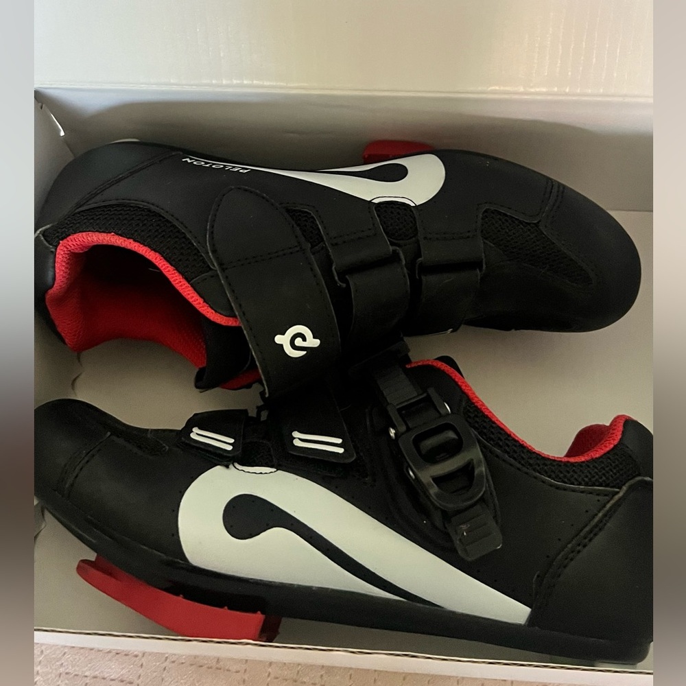 Peloton Women Black and Red Cycling Sneakers